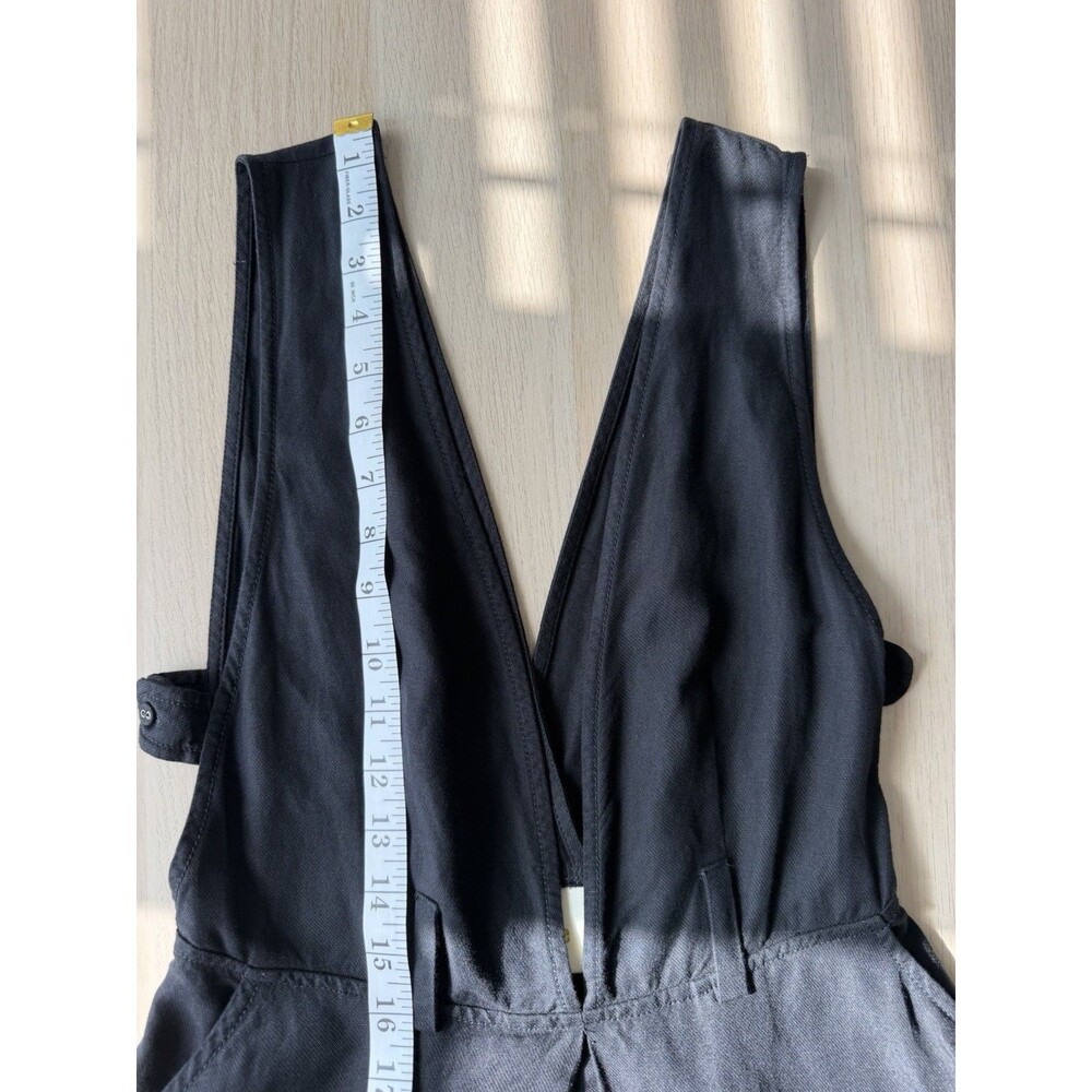 Maeve Anthropologie Black Belt Jumper Dress Viscose Linen Office Sleeveless XS - Picture 7 of 15